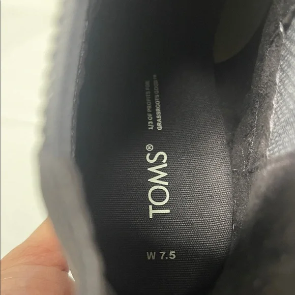TOMS Charcoal Suede Wedge Booties - Picture 12 of 12